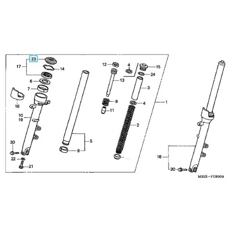 91254MM8003  Ξύστρα Εμπρός Ανάρτησης Honda CBF-600 CB-600 Hornet