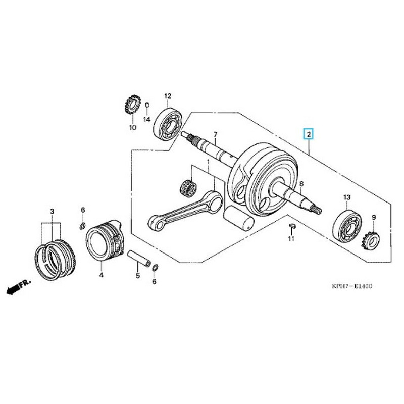 13000KPH900  Crankshaft Comp. Honda ANF-125 Innova 