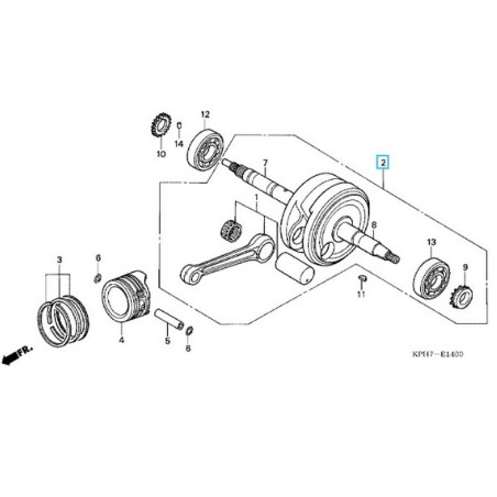 13000KPH900  Crankshaft Comp. Honda ANF-125 Innova 