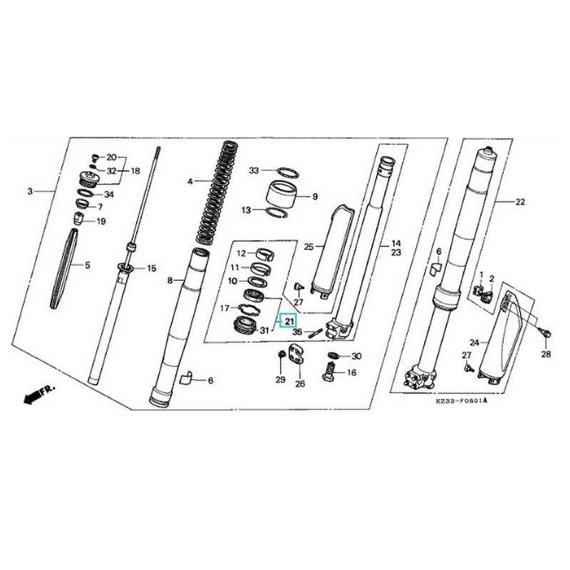 51490KZ3821  Fork Oil Seal Set Honda CRM-250 '91-'93