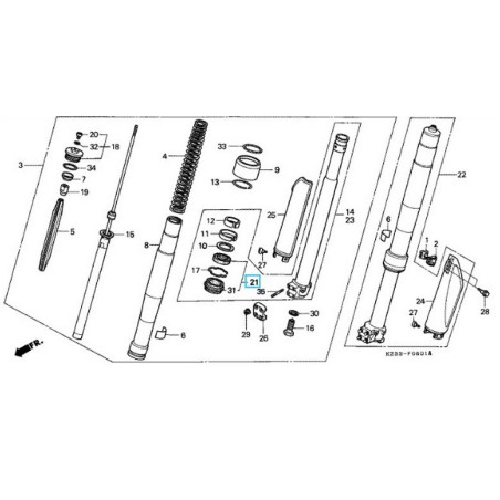 51490KZ4J21  Fork Oil Seal Set Honda CR-125 '00-'07