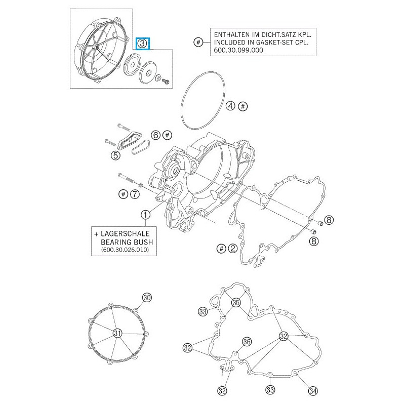 6003012614423 Καπάκι Συμπλέκτη Εξωτερικό KTM LC8-950-990 
