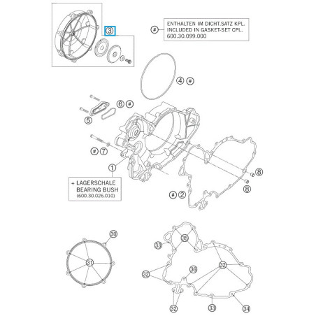 6003012614423 Clutch Cover Outside KTM LC8-950-990