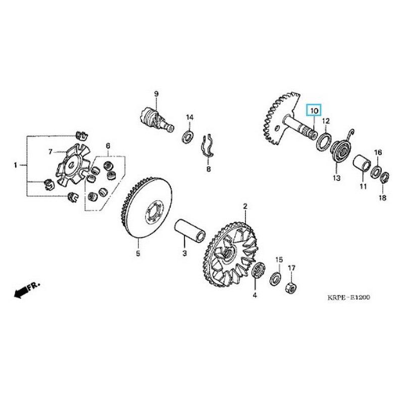 28250KPL840  Άξονας Μανιβέλας Honda SCV-100 Lead 