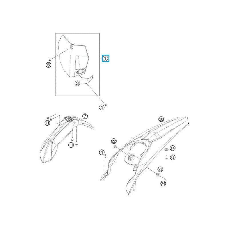7770800704428  Start Numper White Plate KTM SX-SXF '13-'14
