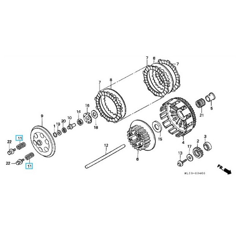 22401ML3SET2  Ελατήρια Δίσκων Συμπλέκτη Σετ Honda CR-500