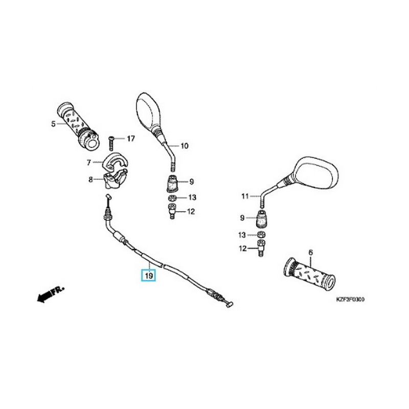 17910KTMD21  Throttle Cable Honda ANF-125 i Innova '07-'12