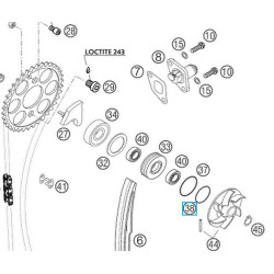 0770020220  O'Ring Αντλίας Νερού KTM EXC-SX 4T '02-'07