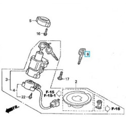 35121MASG01  Key Blank Honda CBF-600 '04-'07