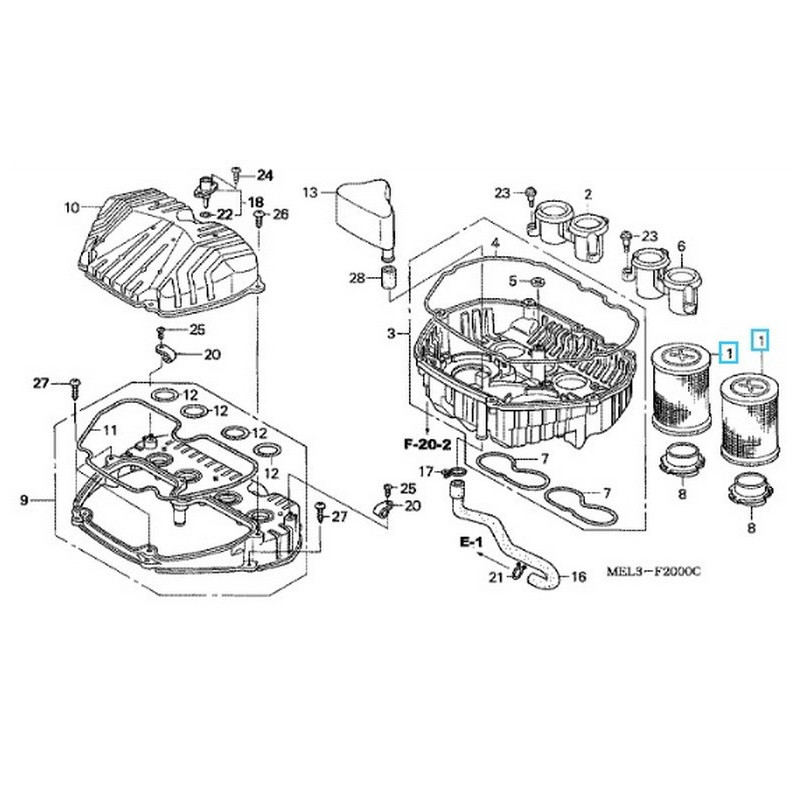 17210MEL000  Air Filter Set Honda CBR-1000RR '04-'07
