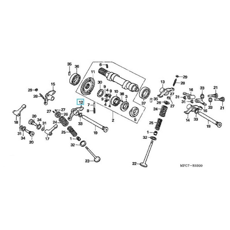 14431MG3040  Rocker Arm Left Exhaust Valve Honda NX-650 Dominator XR-600