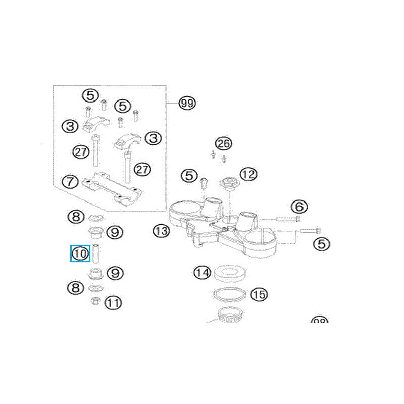 61001041000  Αποστάτης Σινεμπλόκ Τιμονιού KTM Duke 690