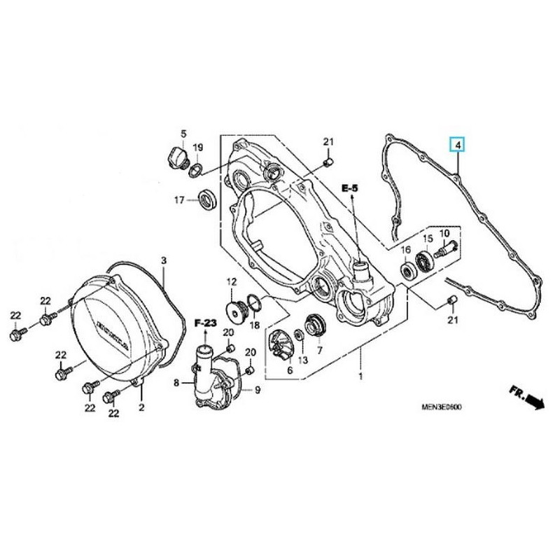 11394MENA30  Clutch Cover Gasket Honda CRF-450R '09