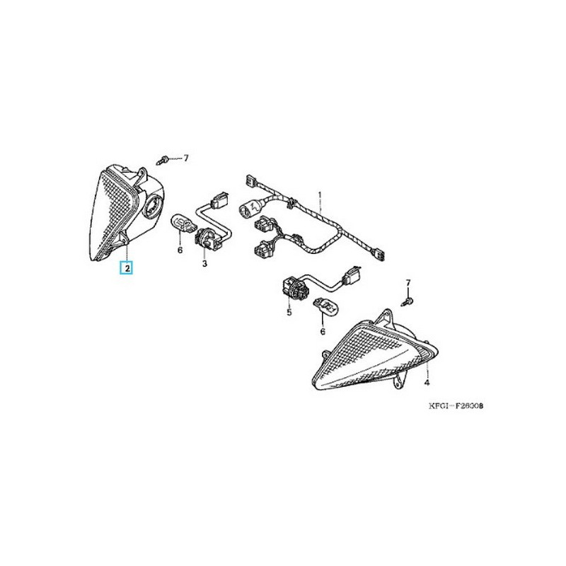 33405KEY900  Winker Front Right Honda FES-250 Foresight '00-'01
