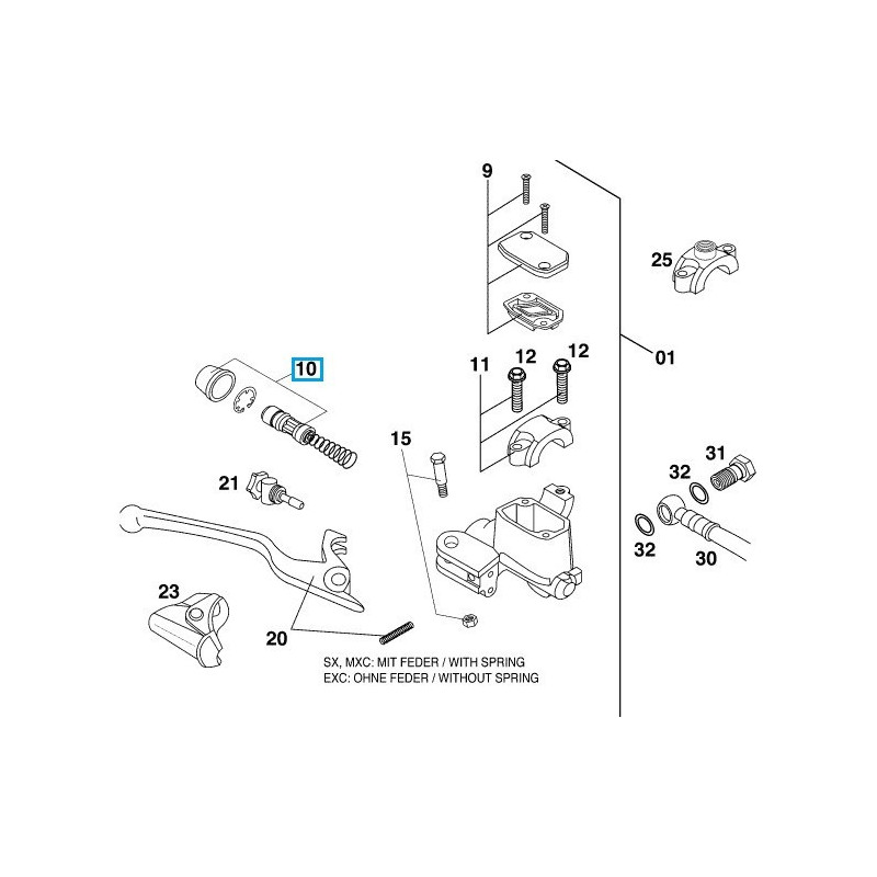 50313008100 Hand Brake Cylinder Repair Kit KTM EXC '00