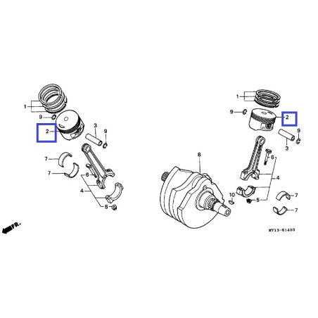 13102MV1305  Πιστόνι 0.25 Ρεκτιφιέ Honda XRV-750 