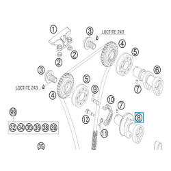 77036010400  Εκκεντροφόρος Εξαγωγής KTM SX-F 250 '09-'10