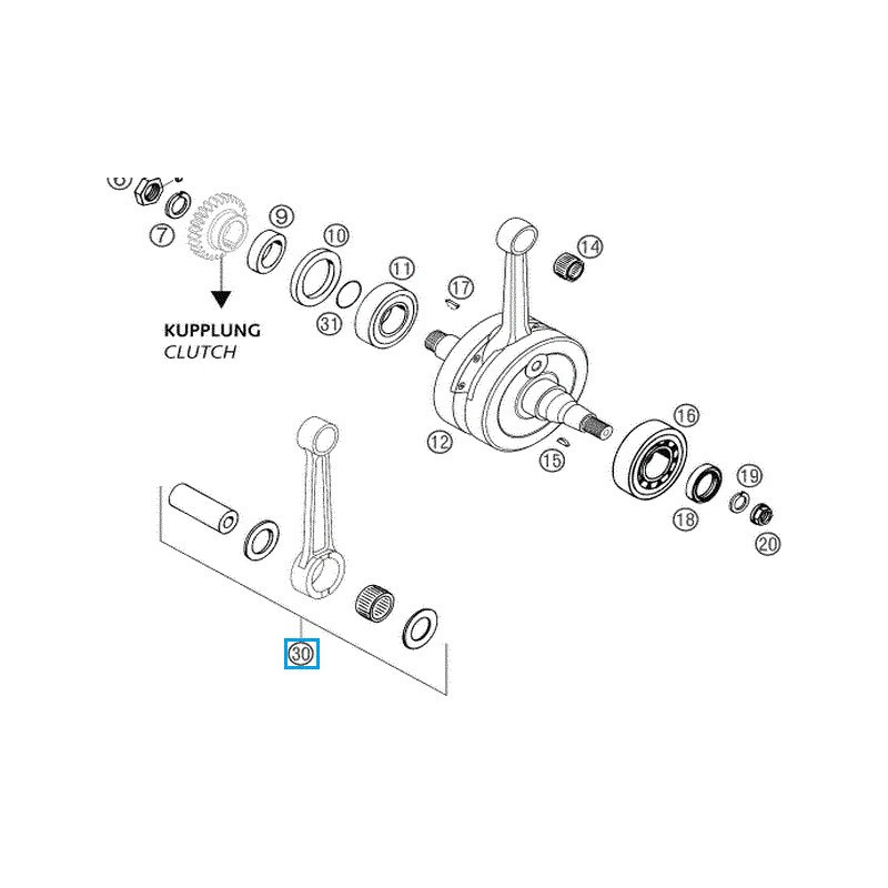 54830015244  Μπιέλα Σετ KTM EXC-25/300 ,03-'14 SX-250 '03-'14